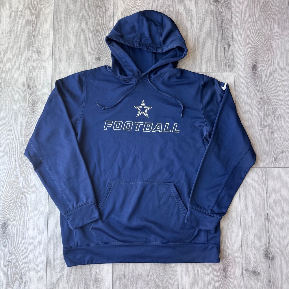 Nike Dallas Cowboys Football Therma-FIT Hoodie Navy Blue Mens Large 574780-419